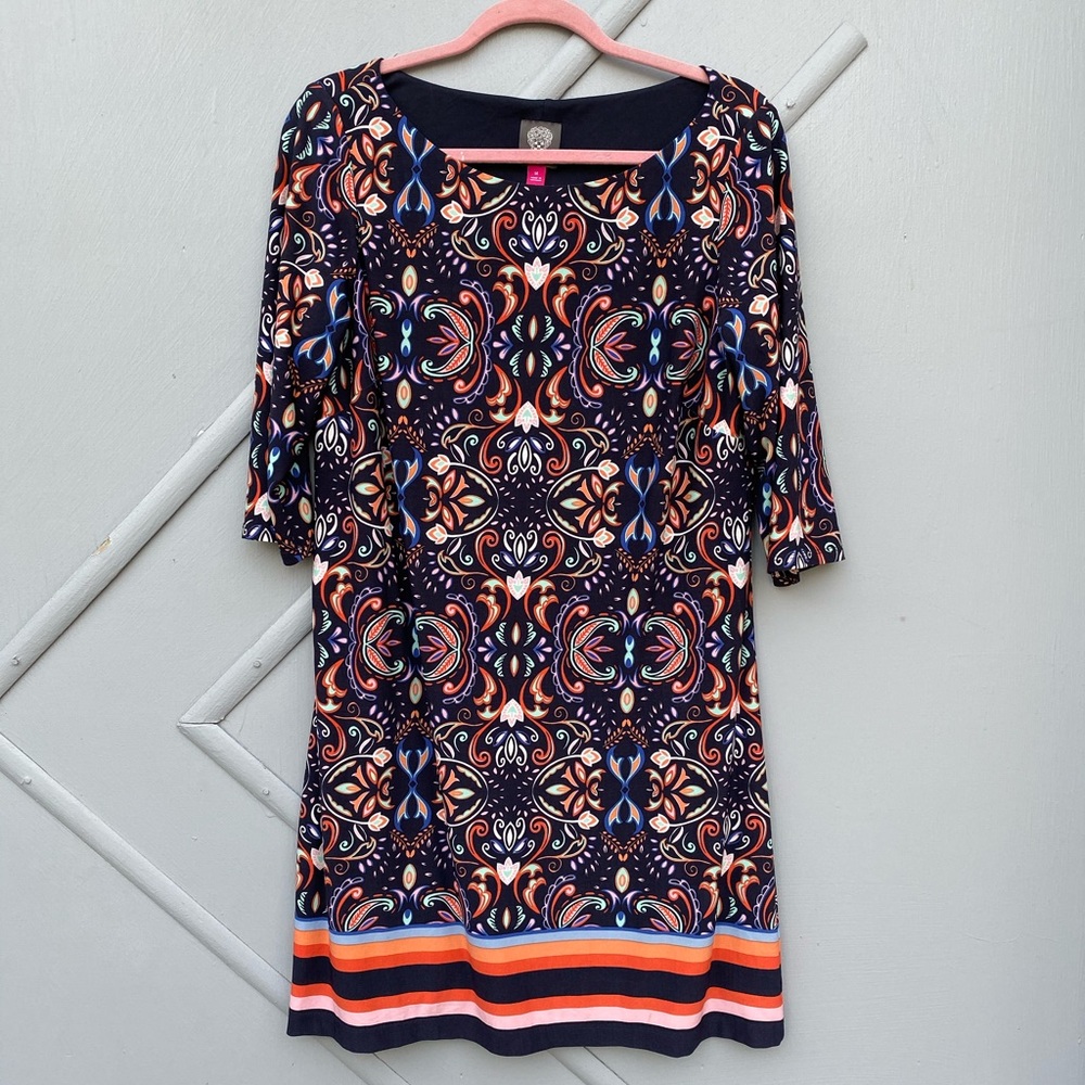 Vince Camuto Blue Paisley Shift Dress Size M